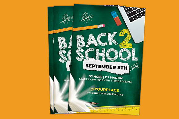 Back to School Party Flyer in Invitation Templates - product preview 1