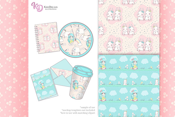 Kawaii Pixie Graphics Bundle in Illustrations - product preview 5