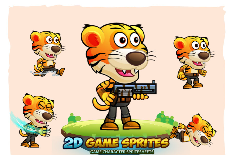 Tiger Warrior 2Game Character Sprite