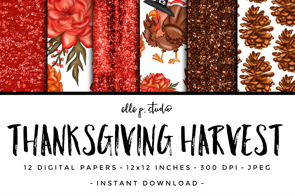 Thanksgiving Harvest Patterns in Patterns - product preview 8