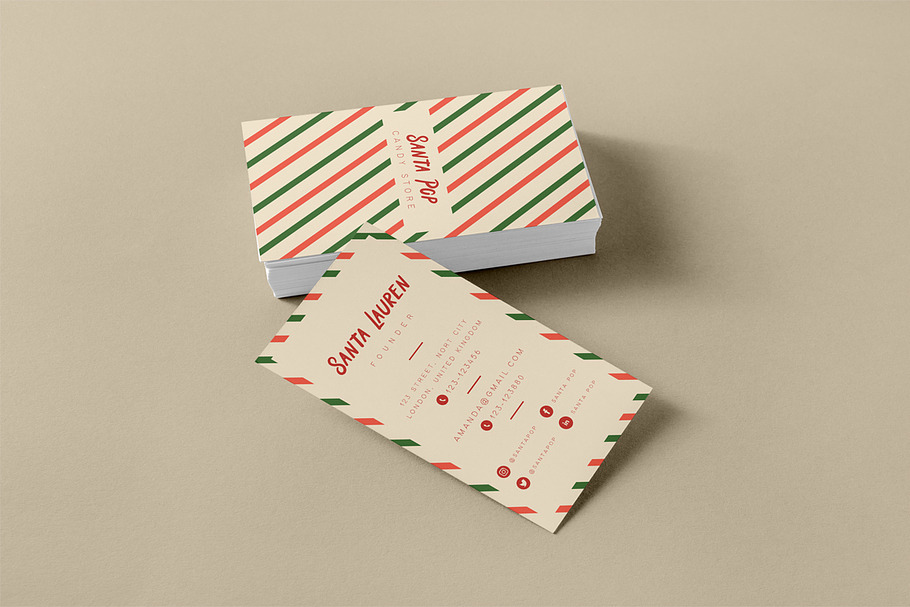 Santa Pop Business Cards in Business Card Templates - product preview 8