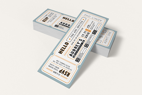 BIRTHDAY INVITATION TICKET in Invitation Templates - product preview 3