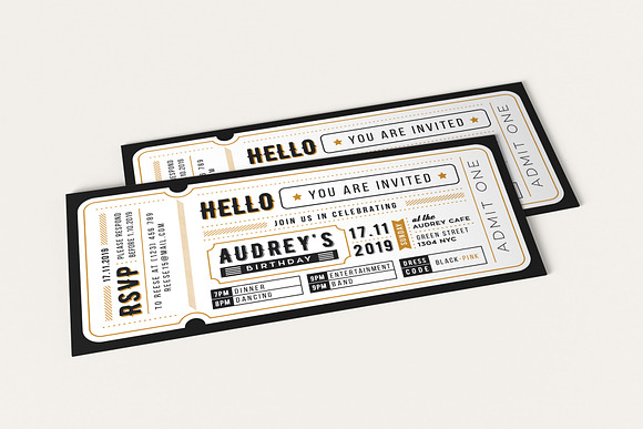 BIRTHDAY INVITATION TICKET in Invitation Templates - product preview 4