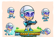 Space boy X001 2D Game Character Spr