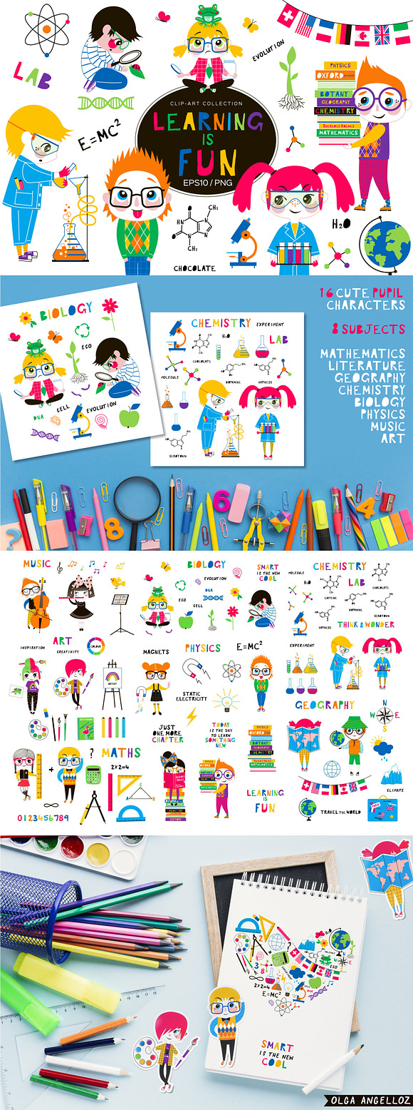 Back to school clip-art collection in Illustrations - product preview 2