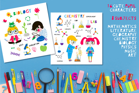 Back to school clip-art collection in Illustrations - product preview 3