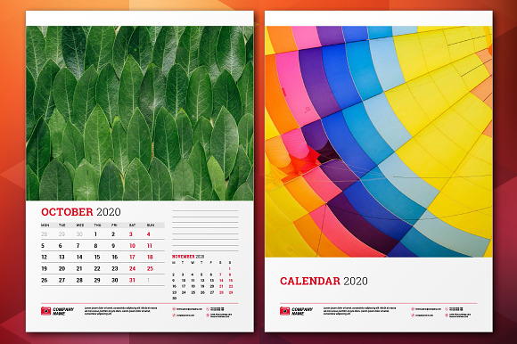 Wall Calendar 2020 in Stationery Templates - product preview 1