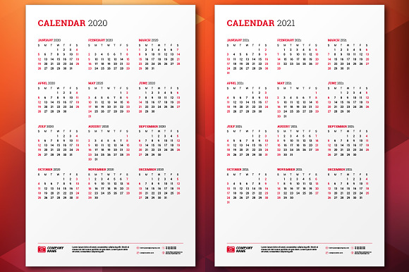 Wall Calendar 2020 in Stationery Templates - product preview 5