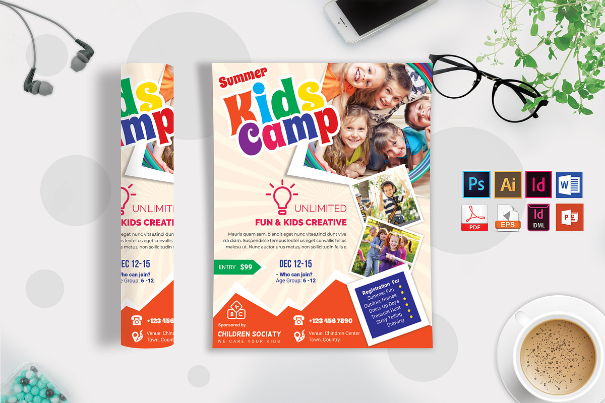 Kids Summer Camp Flyer Vol-08 in Flyer Templates - product preview 8