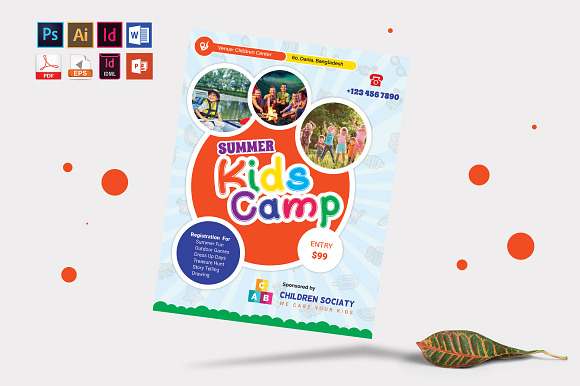 Kids Summer Camp Flyer Vol-07 in Flyer Templates - product preview 1