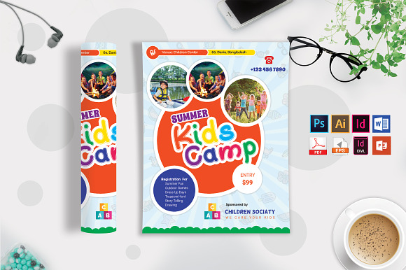Kids Summer Camp Flyer Vol-07 in Flyer Templates - product preview 2