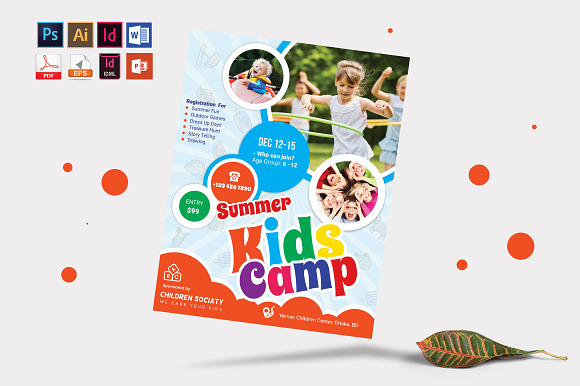 Kids Summer Camp Flyer Vol-04 in Flyer Templates - product preview 3
