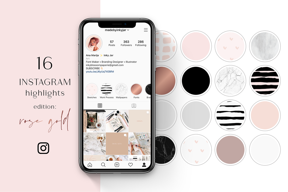 Instagram Highlight Covers-Rose Gold in Instagram Templates - product preview 8