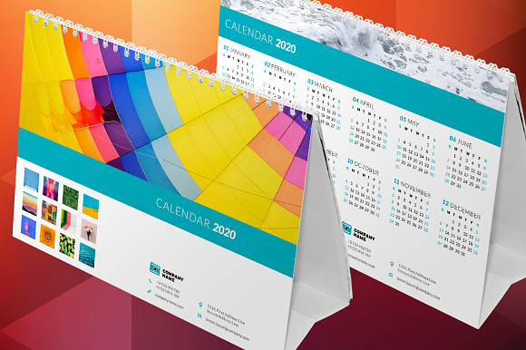 Desk Calendar 2020 in Stationery Templates - product preview 4