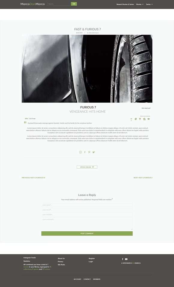 MarcoDonMarco - Site For Movies in WordPress Blog Themes - product preview 3