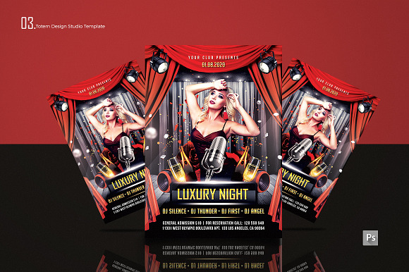 LUXURY NIGHT PARTY FLYER in Flyer Templates - product preview 3