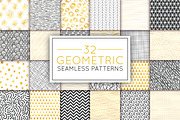 32 golden&monochrome patterns set