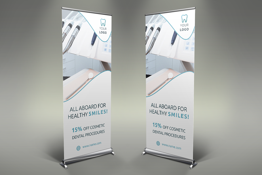 Dental Care Roll Up Banner in Presentation Templates - product preview 8