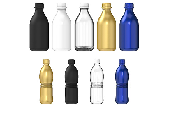 Set of 20 bottles. 3D models. in Objects - product preview 4