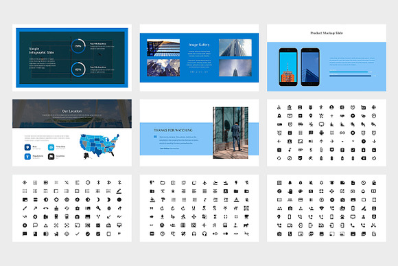 Qezio: Blue Color Tone Google Slides in Google Slides Templates - product preview 6