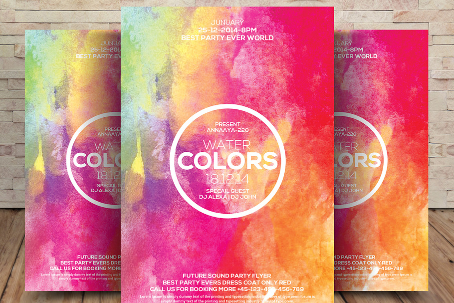 Water Color Music Festival Flyer in Flyer Templates - product preview 8