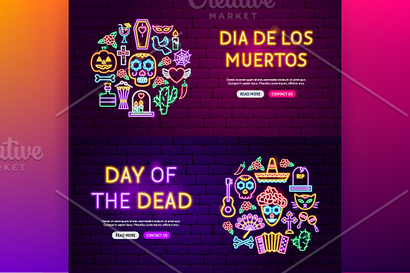 Day of the Dead Neon in Icons - product preview 5