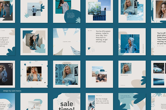 Tropical Blue Social Media Bundle in Instagram Templates - product preview 4