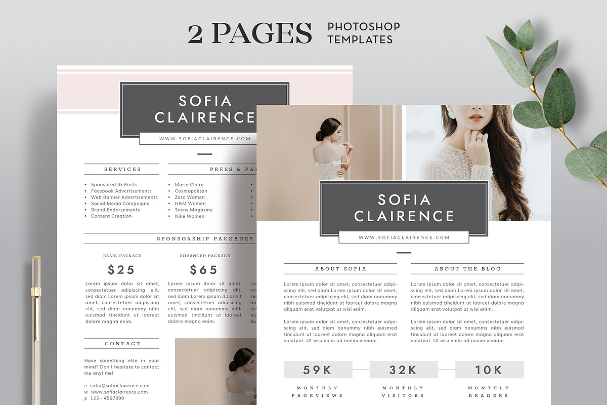 Media Kit for Blogger BM003 in Flyer Templates - product preview 8