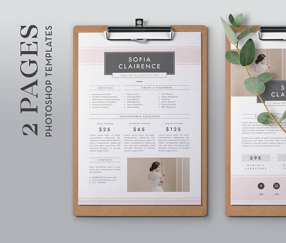 Media Kit for Blogger BM003 in Flyer Templates - product preview 2