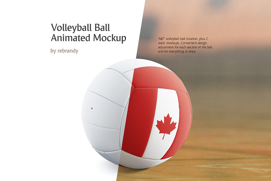Volleyball Ball Animated Mockup in Product Mockups - product preview 8