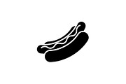 Hot dog black icon