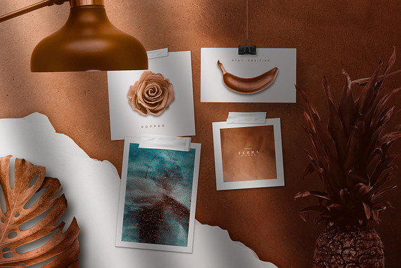 Copper Realistic Moodboard Mockups in Branding Mockups - product preview 2