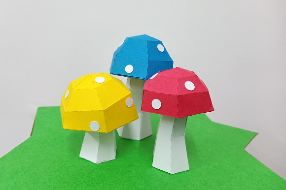 DIY Mushroom Island - 3d papercraft in Templates - product preview 2