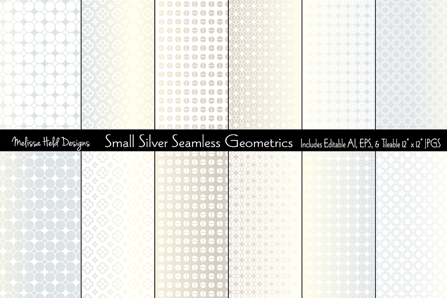 Small Silver Seamless Geometrics