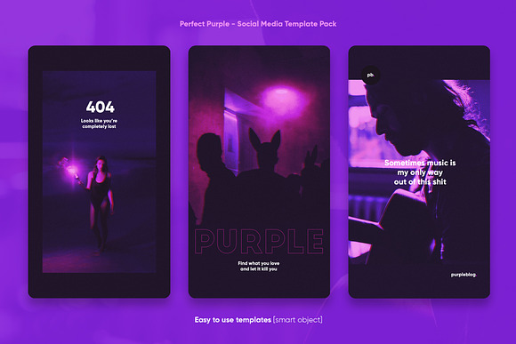 Perfect Purple Social Media Kit in Social Media Templates - product preview 5