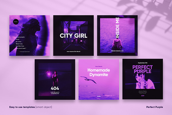 Perfect Purple Social Media Kit in Social Media Templates - product preview 6