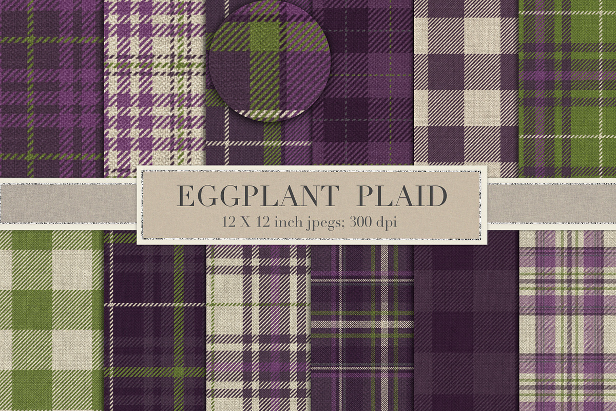 Eggplant plaid in Patterns - product preview 8