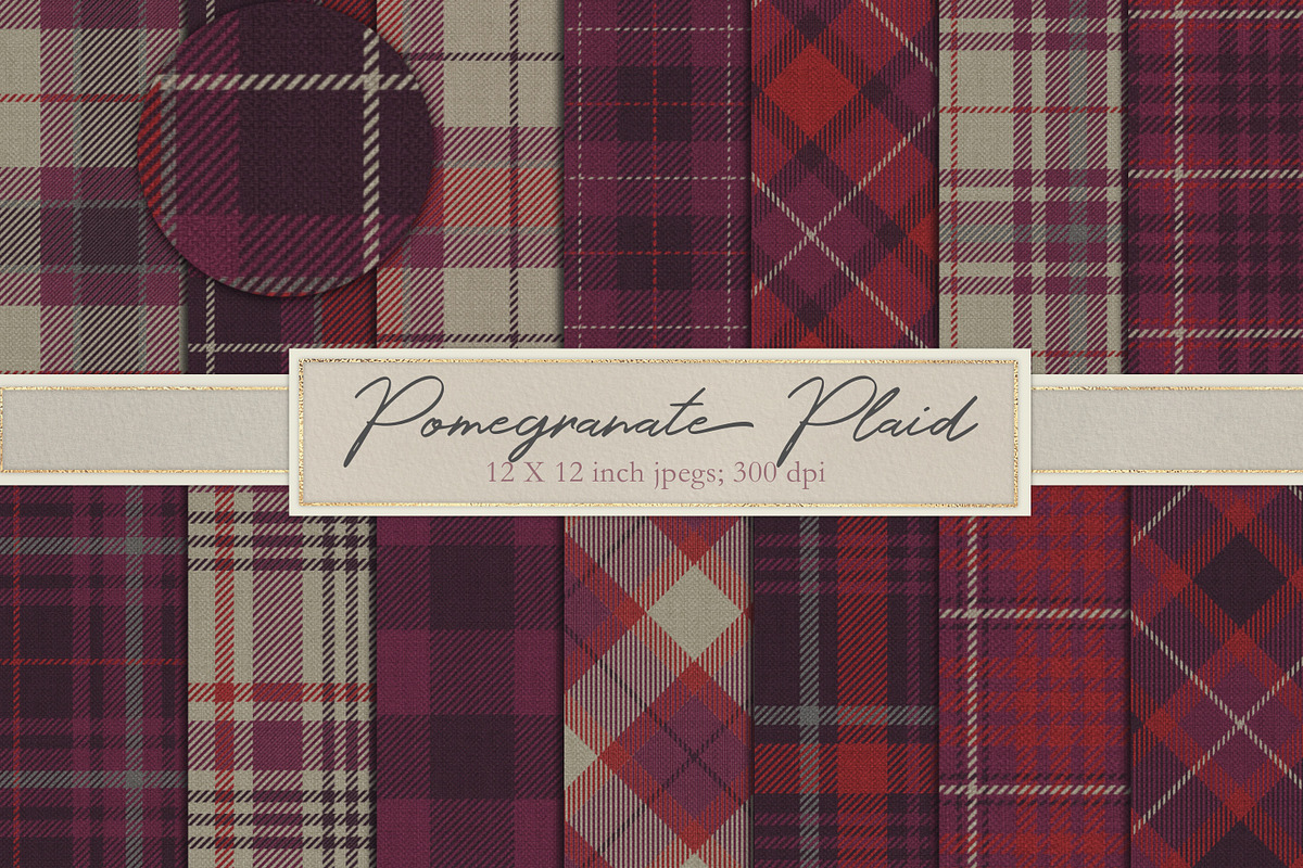 Pomegranate plaid backgrounds in Textures - product preview 8