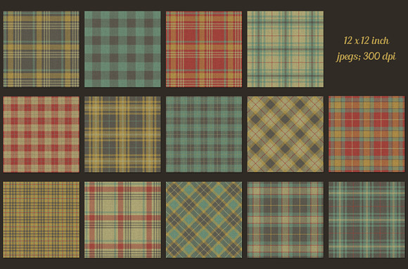 Realistic retro plaid patterns in Patterns - product preview 1
