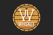 Whiskey barrel logo design on black