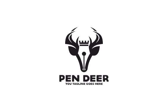 Pen and Deer Logo in Logo Templates - product preview 1