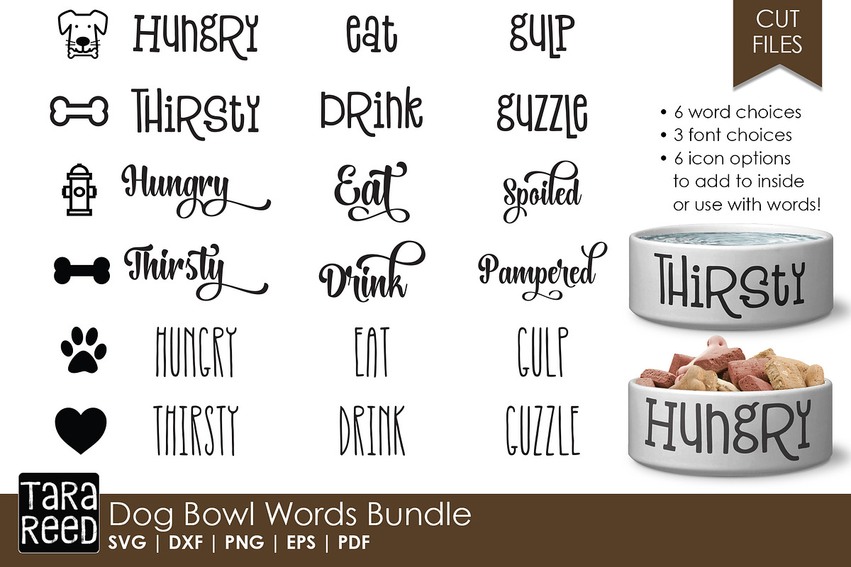 Dog Bowl Words - Dog SVG + in Illustrations - product preview 8