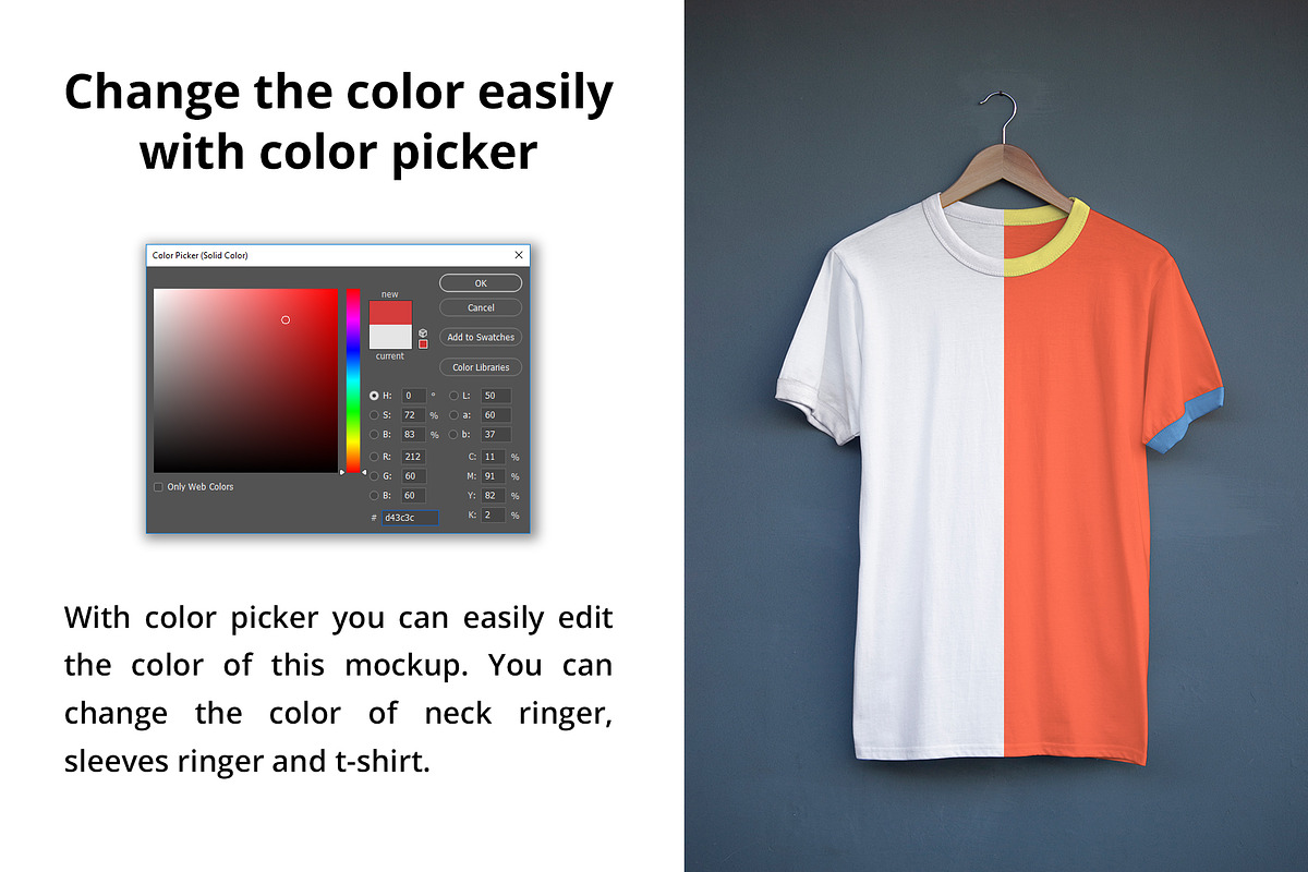 Ringer T-shirt Mockup in Product Mockups - product preview 8