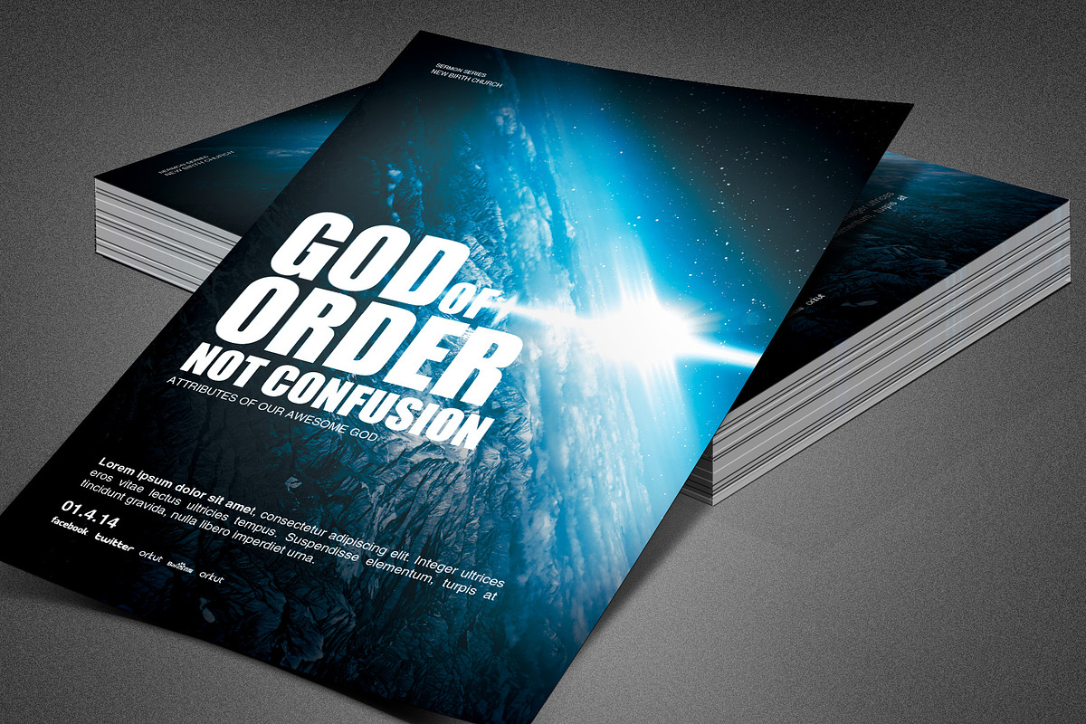 God of Order Church Flyer Template in Invitation Templates - product preview 8