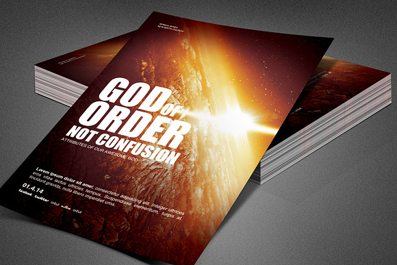 God of Order Church Flyer Template in Invitation Templates - product preview 1