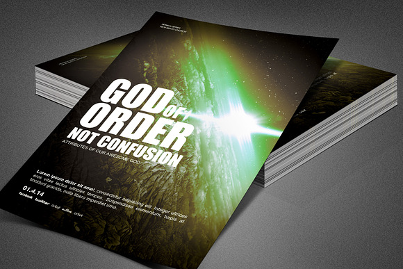 God of Order Church Flyer Template in Invitation Templates - product preview 2