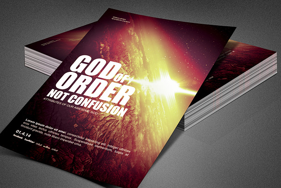 God of Order Church Flyer Template in Invitation Templates - product preview 3