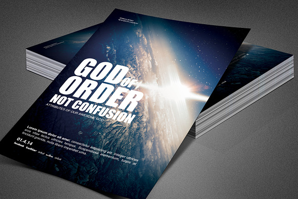 God of Order Church Flyer Template in Invitation Templates - product preview 4