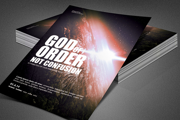 God of Order Church Flyer Template in Invitation Templates - product preview 5
