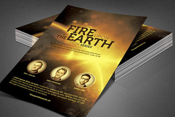 Fire Upon the Earth Church Flyer in Invitation Templates - product preview 2
